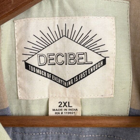 Decibel Men's Long Sleeve Button Up Flannel Shirt Color Block Size 2XL Pocket - Picture 4 of 12